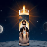 Fuerza Regida JOP prayer candle, designed by Pray To The Stars